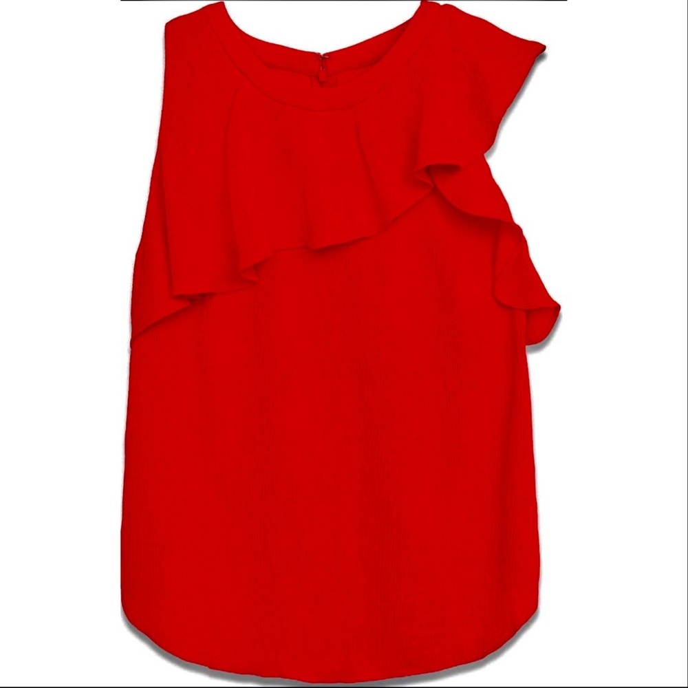 RACHEL ROY Ruffle Neck Sleeveless Top